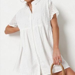 Missguided Petite White Smock Dress
